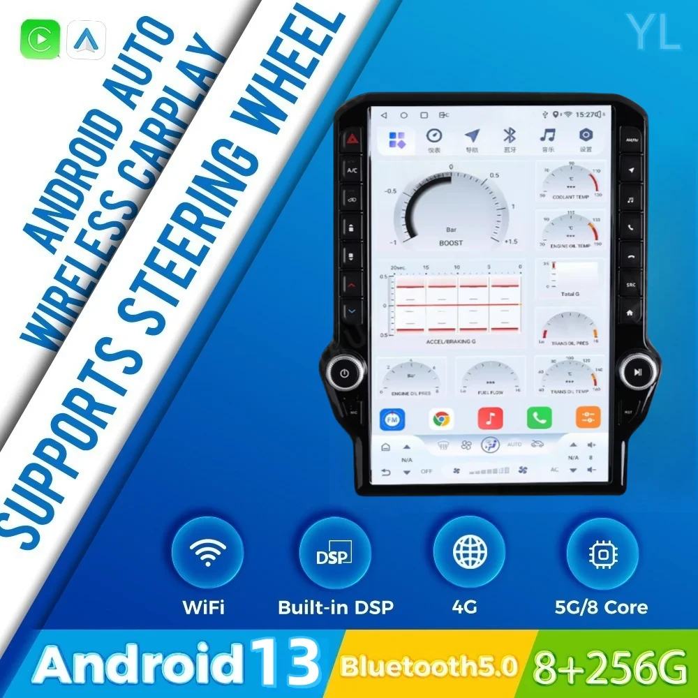 

14.5 Inch Qualcomm For Dodge Ram 2013 2014 2015 2016 2017 2018 Android 13 Car Radio Automotive Multimedia Player GPS Head Unit