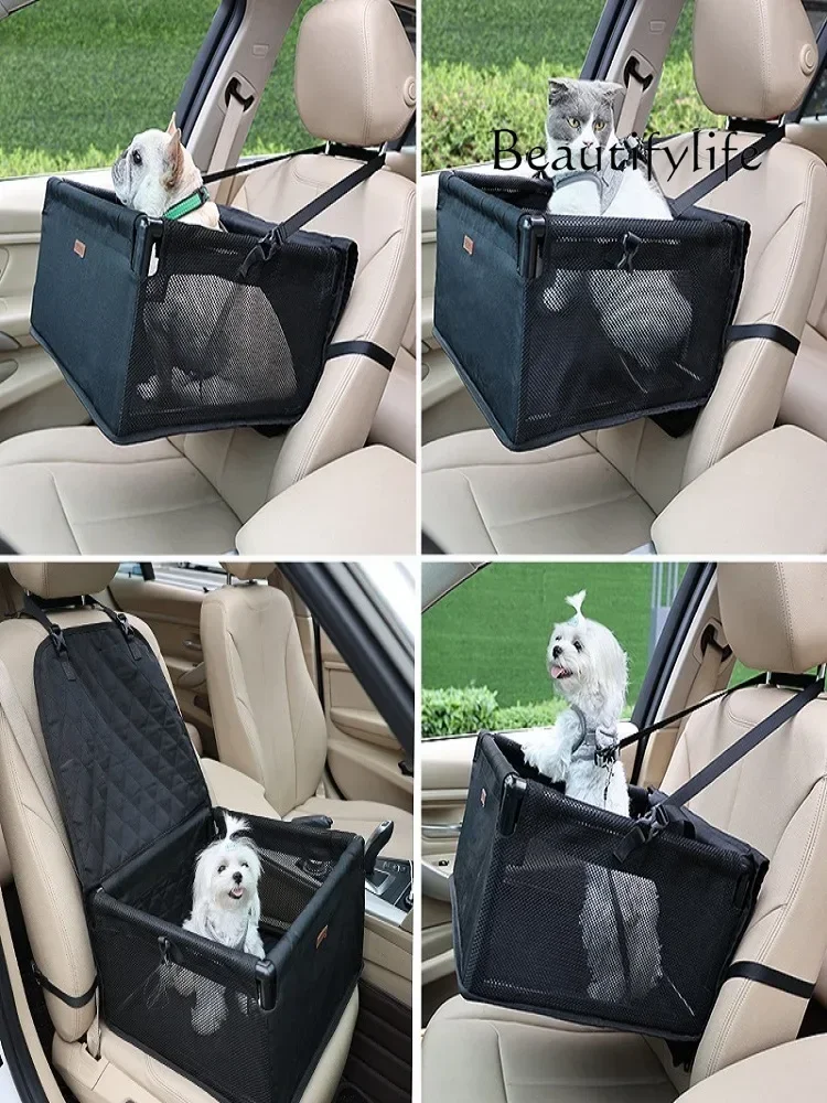 Multifunctional Pet Dual-Use Car Basket Dogs and Cats Breathable Mesh Cage Front and Rear Car Cage