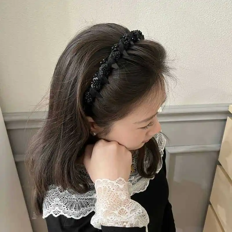 الرجعية الماس عقال الأسود مطرز ملفوفة عقال جديد رقيق عقال ضوء الفاخرة إكسسوارات فتيات