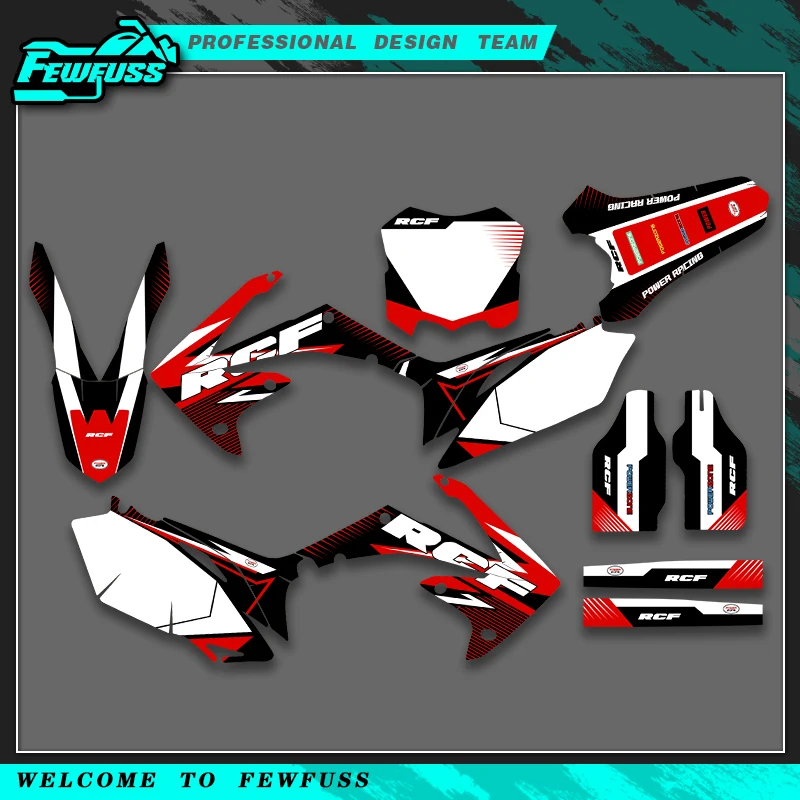

Fewfuss For HONDA CRF250 R CRF 250R 2010 2011 2012 2013 CRF450 R CRF 450R 2009 2010 2011 2012 Graphics Decals Sticker Background