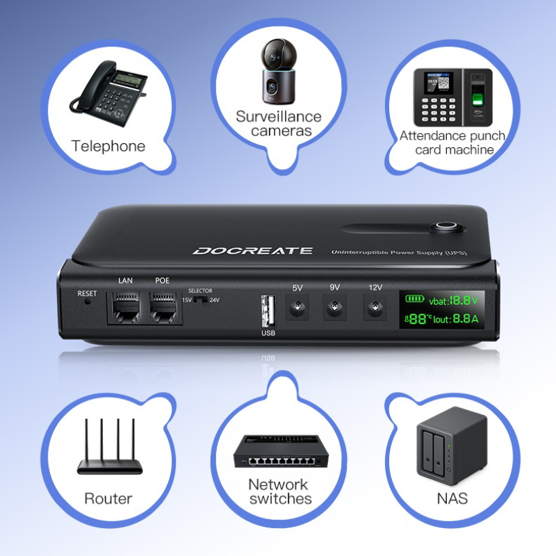  Hot Selling 36W DC UPS Backup Power Supply For Router CCTV Modem 5V/9V/12V Output NO Battery EU/US Plug Uninterrupted Switching 