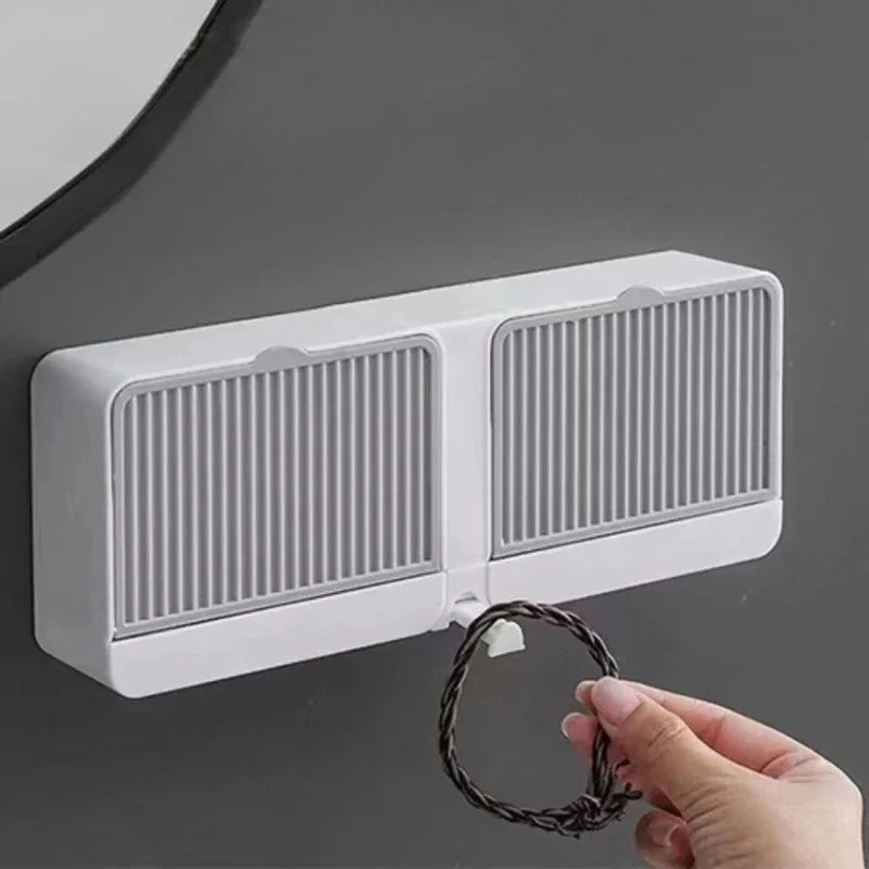 Wall-Mounted Draining Basket Soap Box with Lid Sealed Drainable Small Soap Case Bathroom Drain Tray For Camping Soap Container