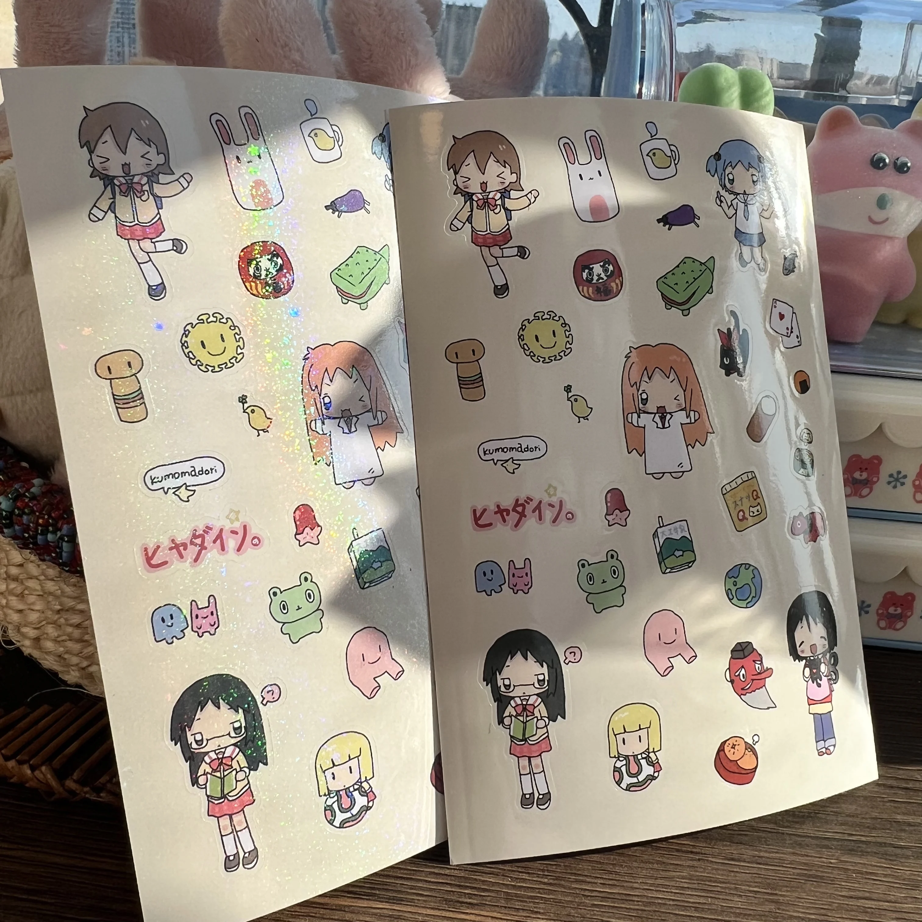 Pegatinas de Aioi Yuuko, pegatinas de Naganohara Mio, colección de productos de anime Nichijou, suministros escolares, papelería bonita para estudiantes, regalo para amigos
