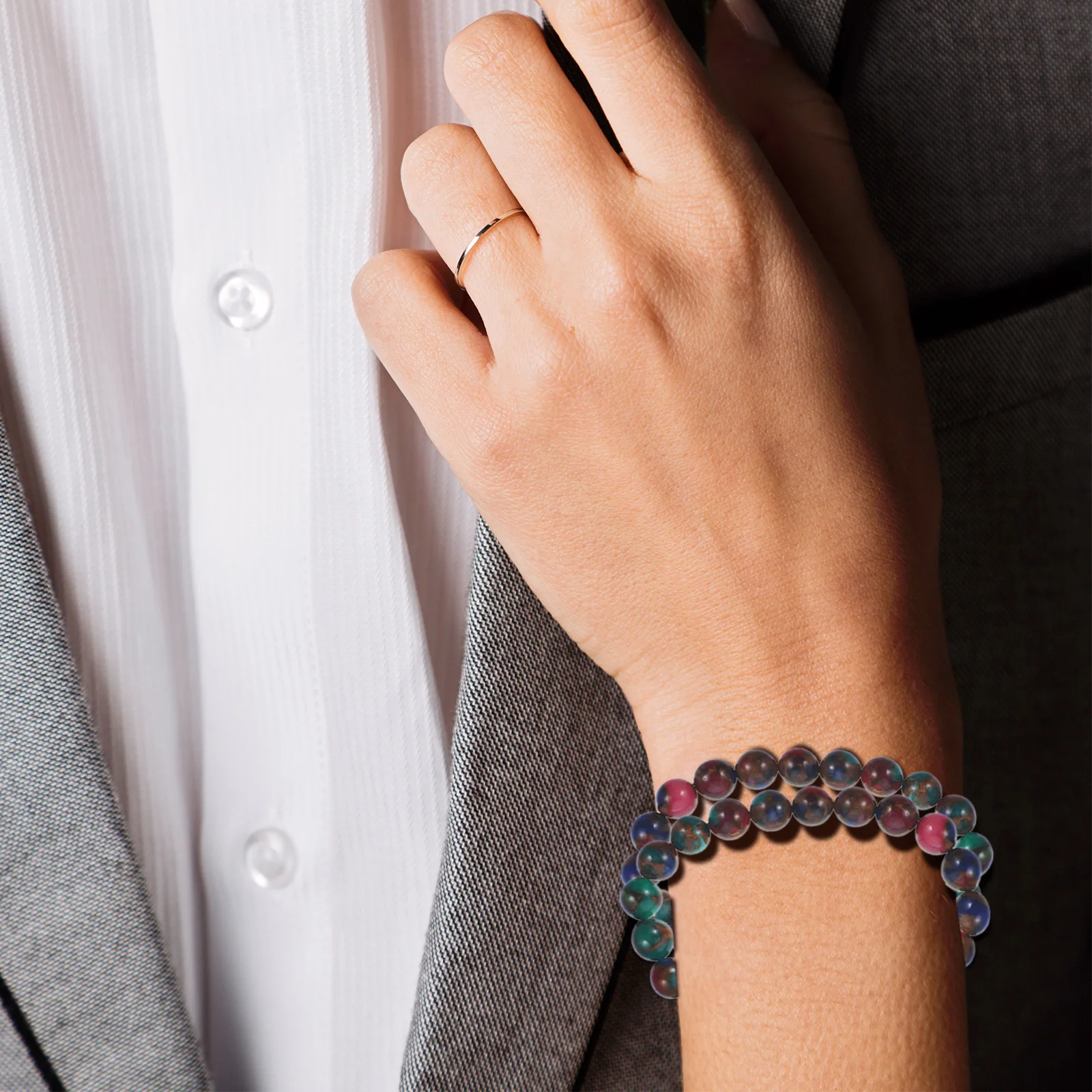 

Colorful Loose Premium Stone Material Comfortable Safe for DIY Bracelet Jewelry Bulk Multi-Color Round Beads Handmade for Crafts