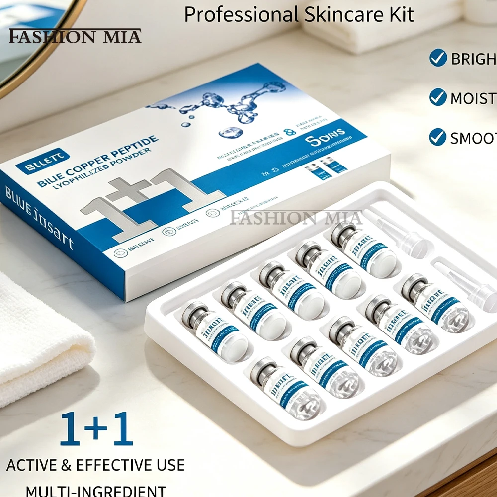 Facial Blue Copper Peptide Freeze-Dried Powder Serum Set Firming Brightening Anti-Wrinkle Barrier Repair Moisturizing SkinCare
