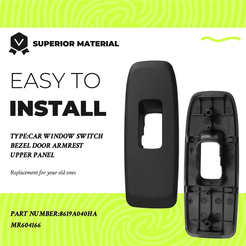 

For Mitsubishi Pajero/Montero V73 V77 2000-2006 Front Window Switch Bezel 1Pair 8619A040HA MR604166 Armrest Upper Panel