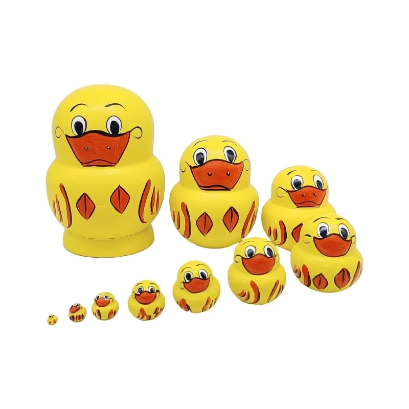 10 Pieces Set Russian Duck Collection Sculpture Simulation Duck Toy Decoration