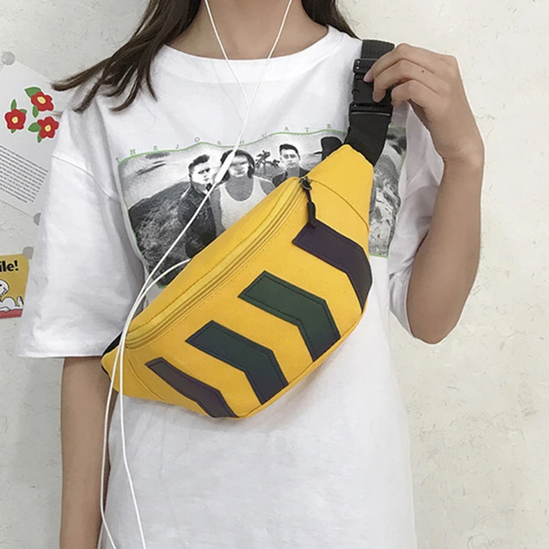 Canvas Waist Bag 2023 Fanny Pack with Earphone Hole Reflective Strip Hip Bum Banana Bags Waistbag Women Men Travel Phone Holder