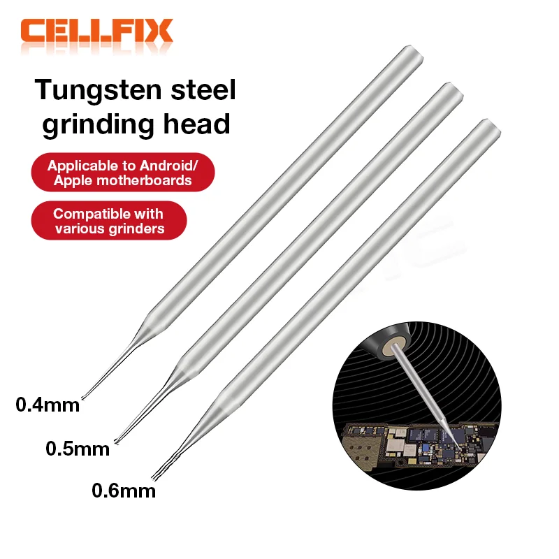 

LB TOOL Tungsten steel grinding head spherical 0.4/0.5/0.6MM wear resistance toughness High hardness for Mobile Phone Repair