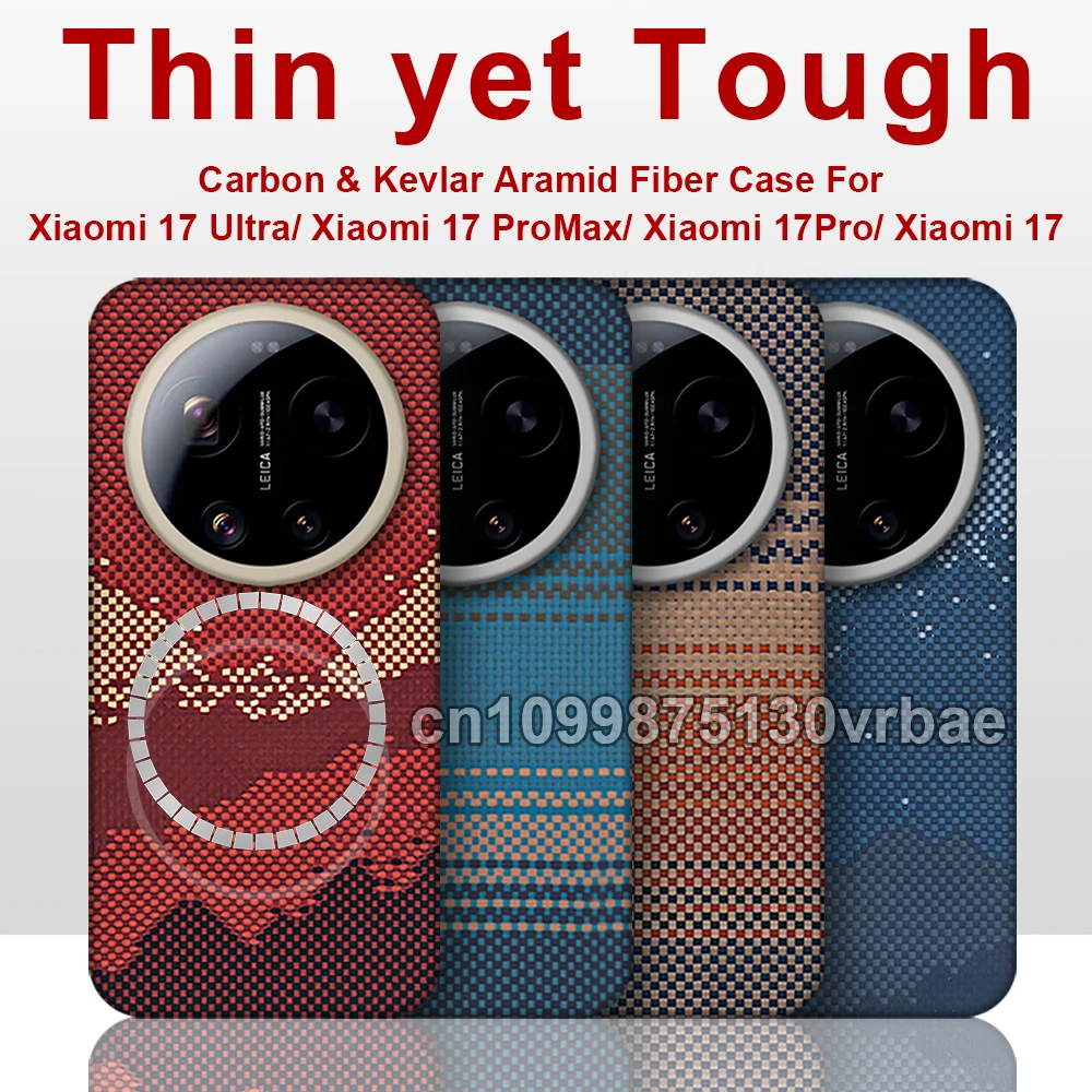 

For xiaomi 17 ultra/xiaomi 17 pro max/xiaomi 17 pro/xiaomi 17 kevlar fiber case 600d carbon fiber aramid fiber fabric thin hard