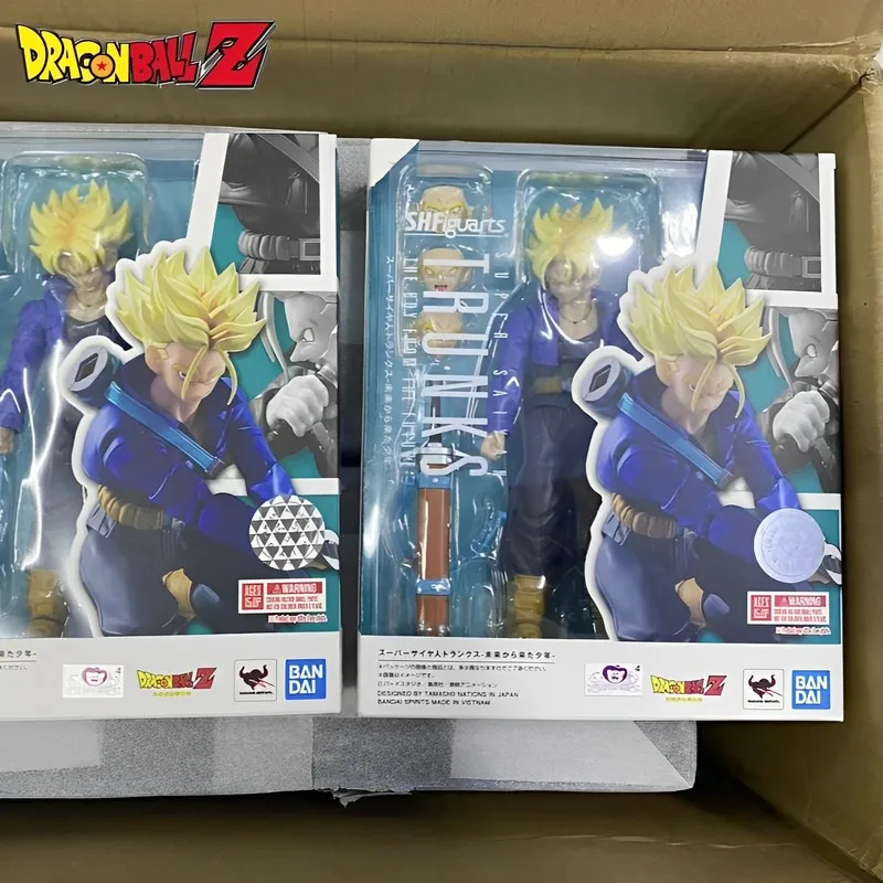 

14cm Bandai Original S.h.figuarts Dragon Ball Z Super Saiya Trunks Torankusu Joints Movable Action Anime Figures Collection Toy