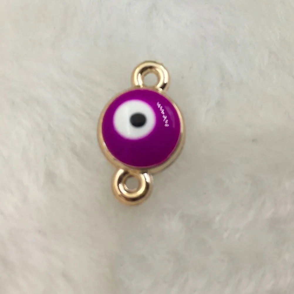 

50Pcs Turkish Blue Eye Bracelet Connector Double Hole Jewelry Making Accessory for DIY Necklace Bracelet Earrings Keychain