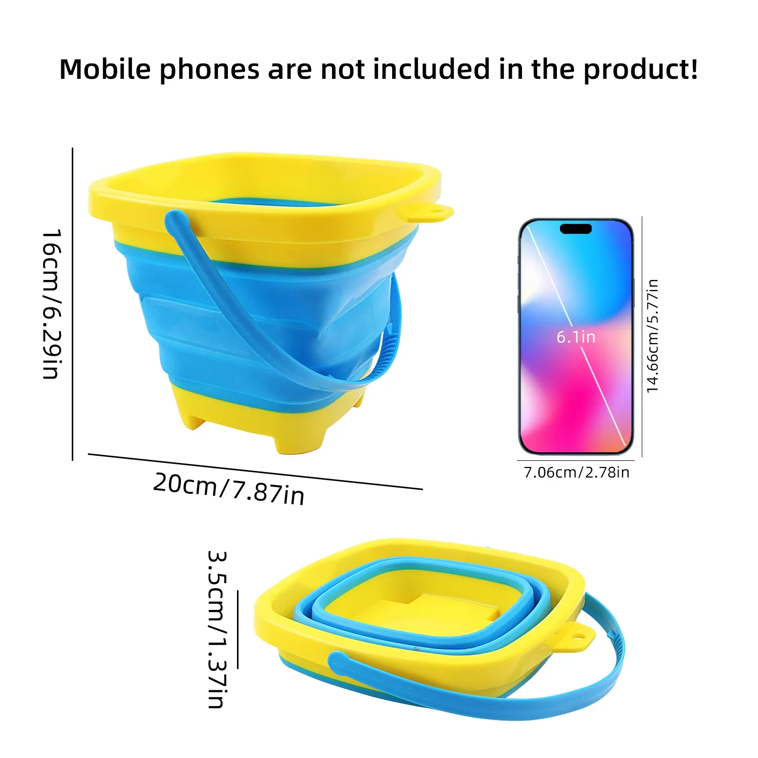 Un seau pliant, jeu d'eau de plage et jouet de fabrication de bonhomme de neige, seau de creusement de sable multifonctionnel et récipient de neige, essentiel