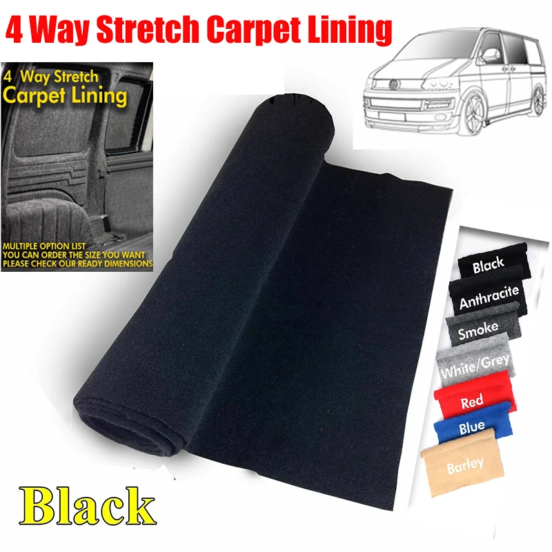 1x2m Camper Van Lining Carpet 4 Way Stretch For VW T6 5 Transporter Caddy Transit Trimfix Fabric High Temperature Resistant Felt