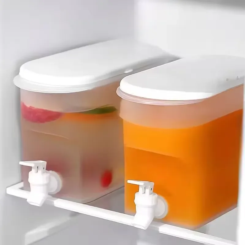 3.5L Hot and Cold Water Dispenser with Faucet Fruit Infuser Pitcher for Iced Tea Lemonade Summer Cooling Refrigerator Bottle