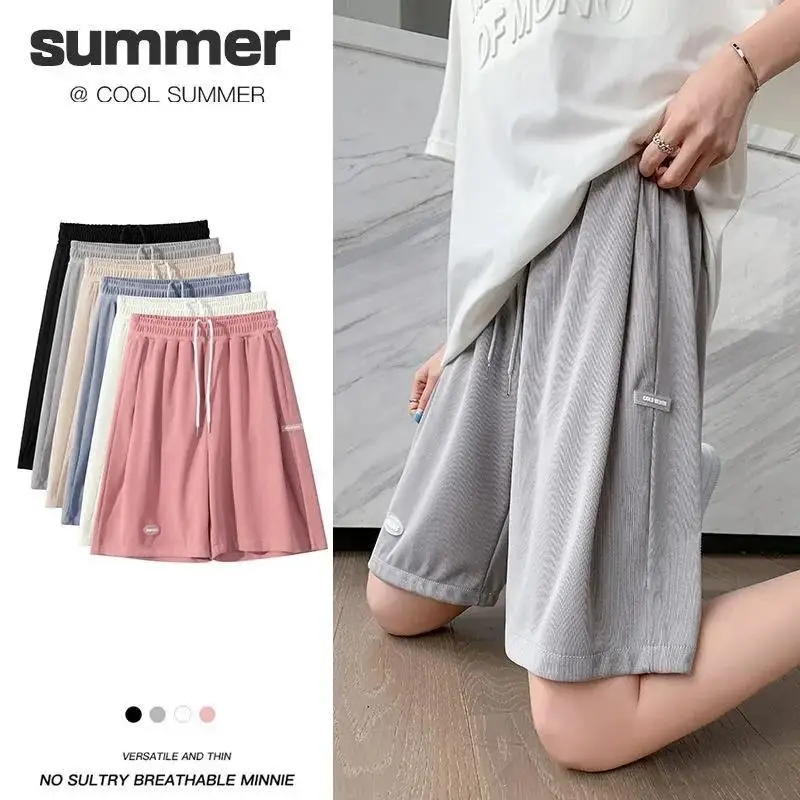 Women's Shorts Thin Loose High Waist Straight Shorts Casual Wide Leg Sports Pants Breathable Casual Fashion