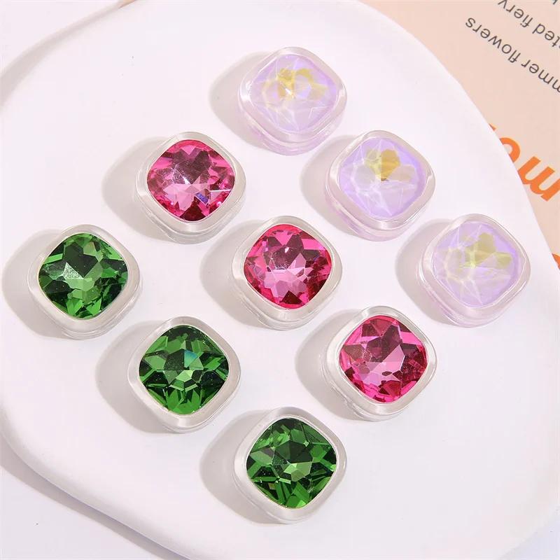 

Free shipping items 30pcs/lot color print 23mm square shape resin cabochon beads charms diy jewelry earring/hair accessory