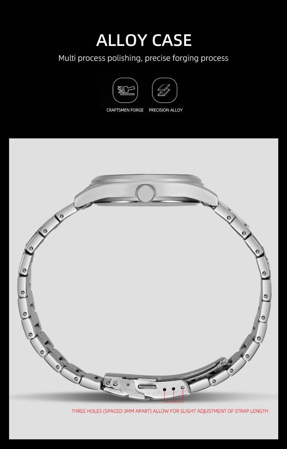 2026 Herren 38mm Leuchtende Zifferblatt-Uhr mit Tages- und Datumsanzeige, im Dunkeln leuchtend, grün, 30M wasserdicht, Felduhr mit Edelstahlarmband – Detail 13