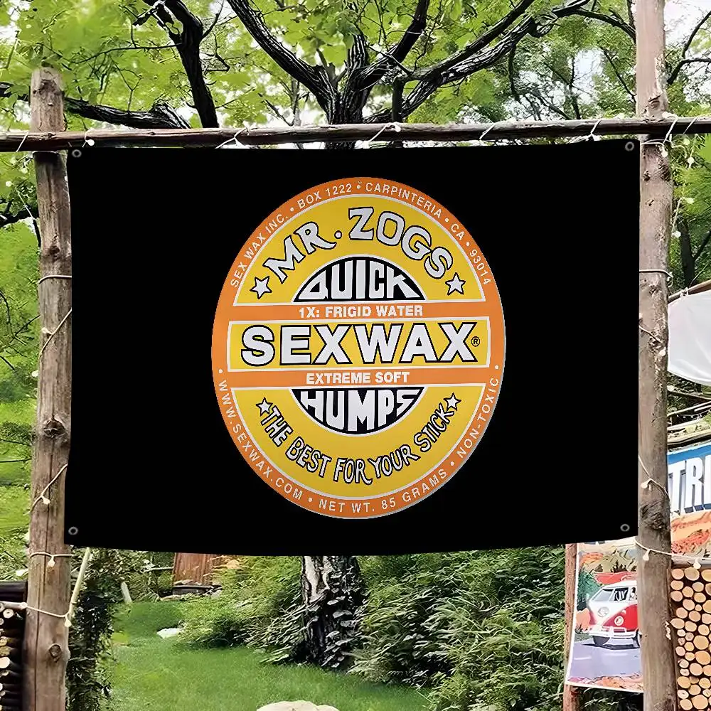 Banderas Decorativas Mr. Zogs Surfing Sex Wax para Reuniones Familiares, Ambiente al Aire Libre, Campamentos