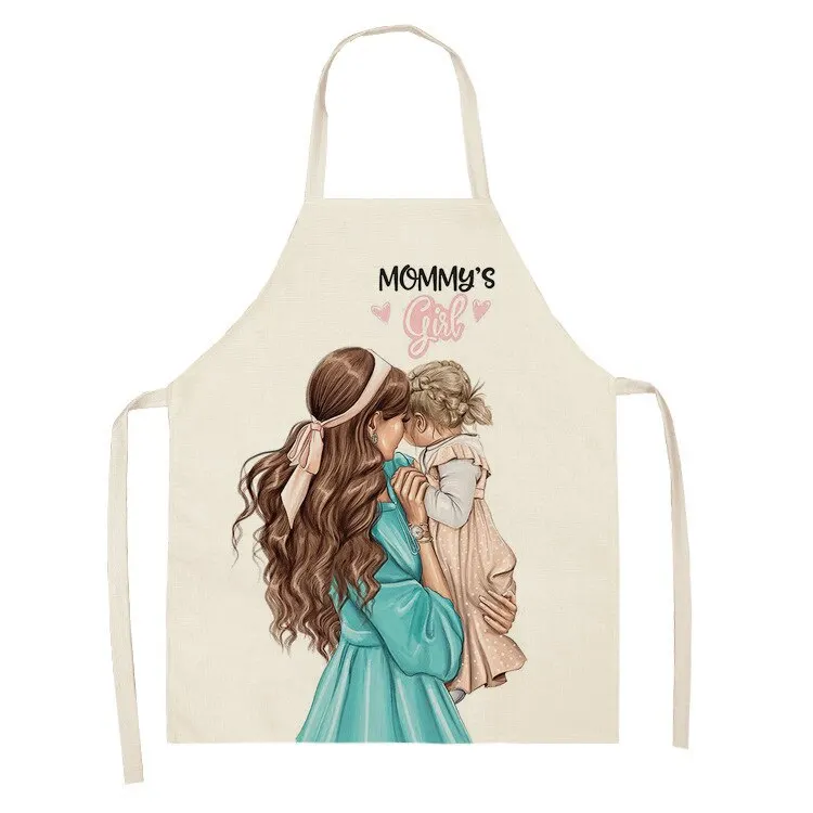 CLOOCL Parent-child Kitchen Apron Super Mama Dot Print Polyester Aprons for Child Adult Home Cleaning Tools Lacing Baking Aprons