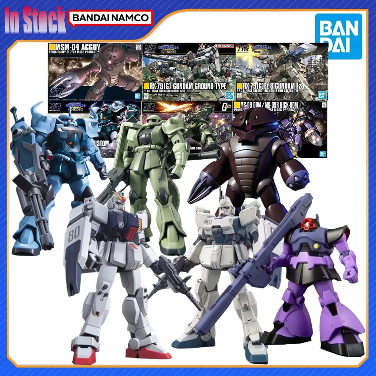 

Оригинальная экшн-фигурка Bandai HGUC RX-79G Ground Ez8 Gouf Custom Zaku 2, Rick Dom Acguy, наборы моделей, подарок для детей