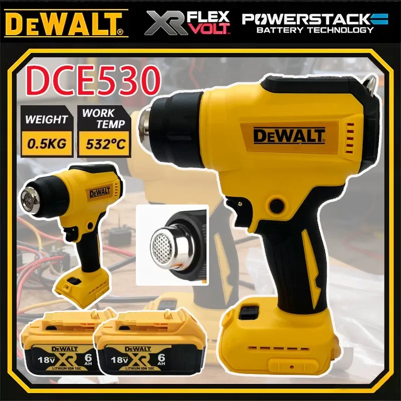 

Термофен Dewalt DCE530 300 Вт, беспроводной, высокомощный, для сварки и термоусадочной упаковки, совместим с Dewalt