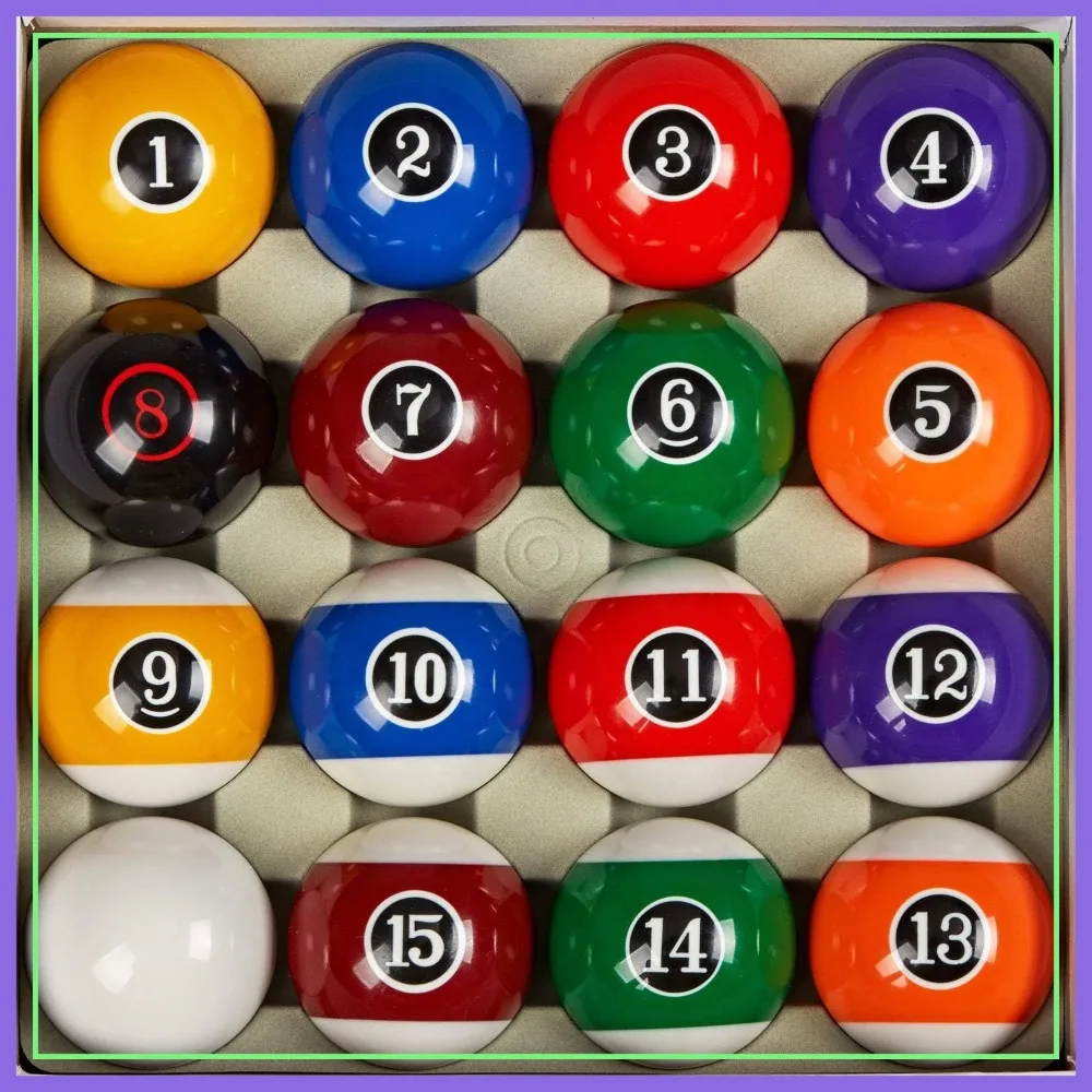

Deluxe 2-1/4" Billiard Pool Balls, Marble-Swirl Style, 16 Ball Set, Several Styles Available
