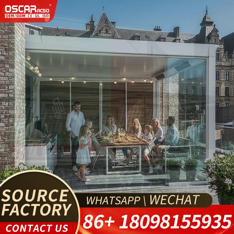 Tailored Glass Pergola Fixed Canopy Multipurpose Sunroom Patio Windproof Year Round Commercial Solarium Backyard Garden Deck Eur