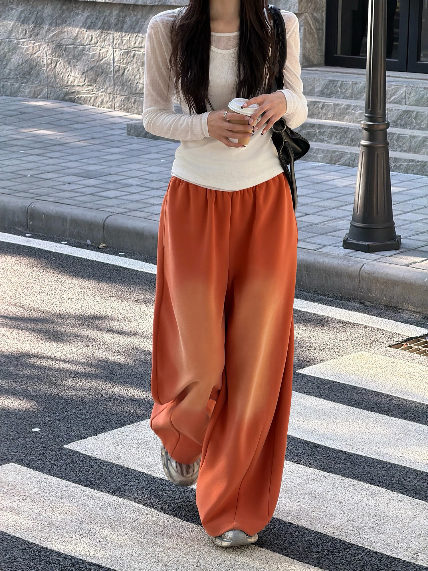 

Широкие спортивные брюки Nuomici в американском ретро-стиле, свободные, повседневные, струящиеся, в пол, для женщин и мужчин