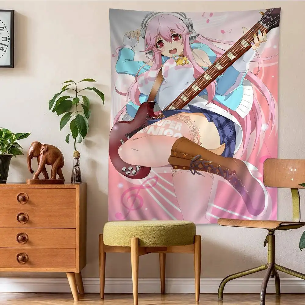 Super Sonico Manga Classic Anime Chart Tapestry For Living Room Home Dorm Decor Art Home Decor