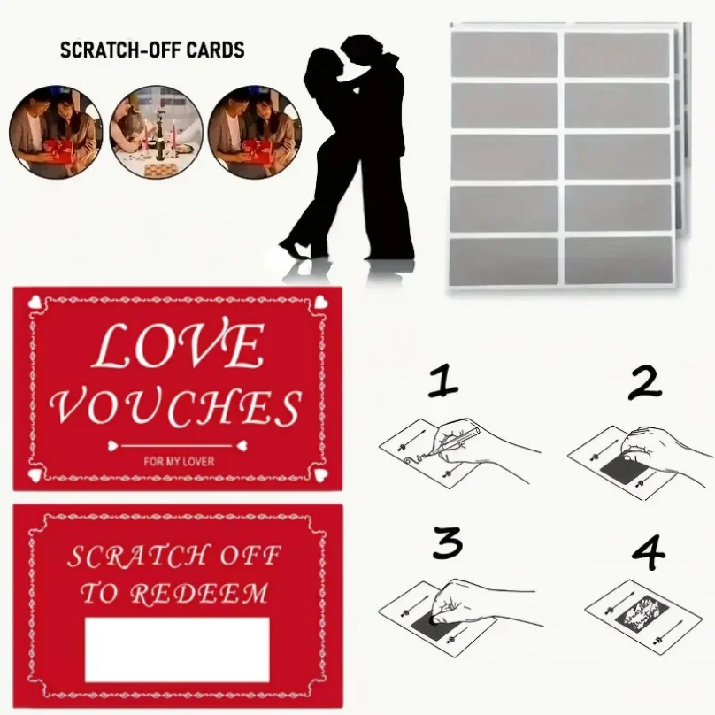 Juego de 30 tarjetas rasca y gana, kit de tarjetas rasca y gana - tarjeta de regalo, bricolaje, revelaciones al raspar, boda/cumpleaños/fiesta, Día de San Valentín, lotería para eventos