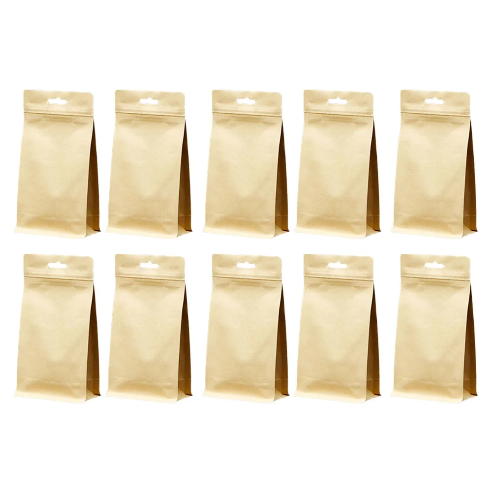 

Kraft Paper Zippered Pouch Self sealing Food Package Bag Reusable Waterproof Storage Nuts Cookies Coffee Grain Sealed