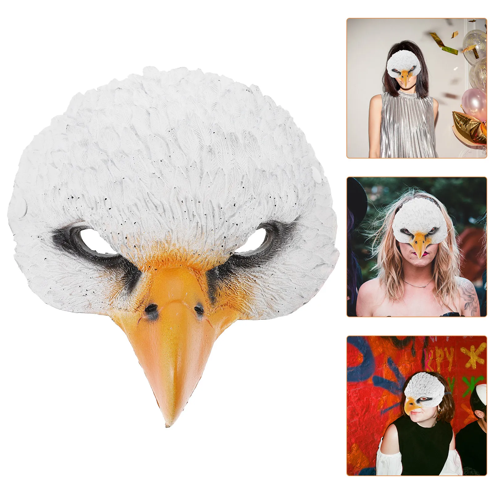 

Creative Animal Mask Owl Design Half Face Cover Halloween Masquerade Party Cosplay Bird Beak Mask Adjustable Elastic for Teens