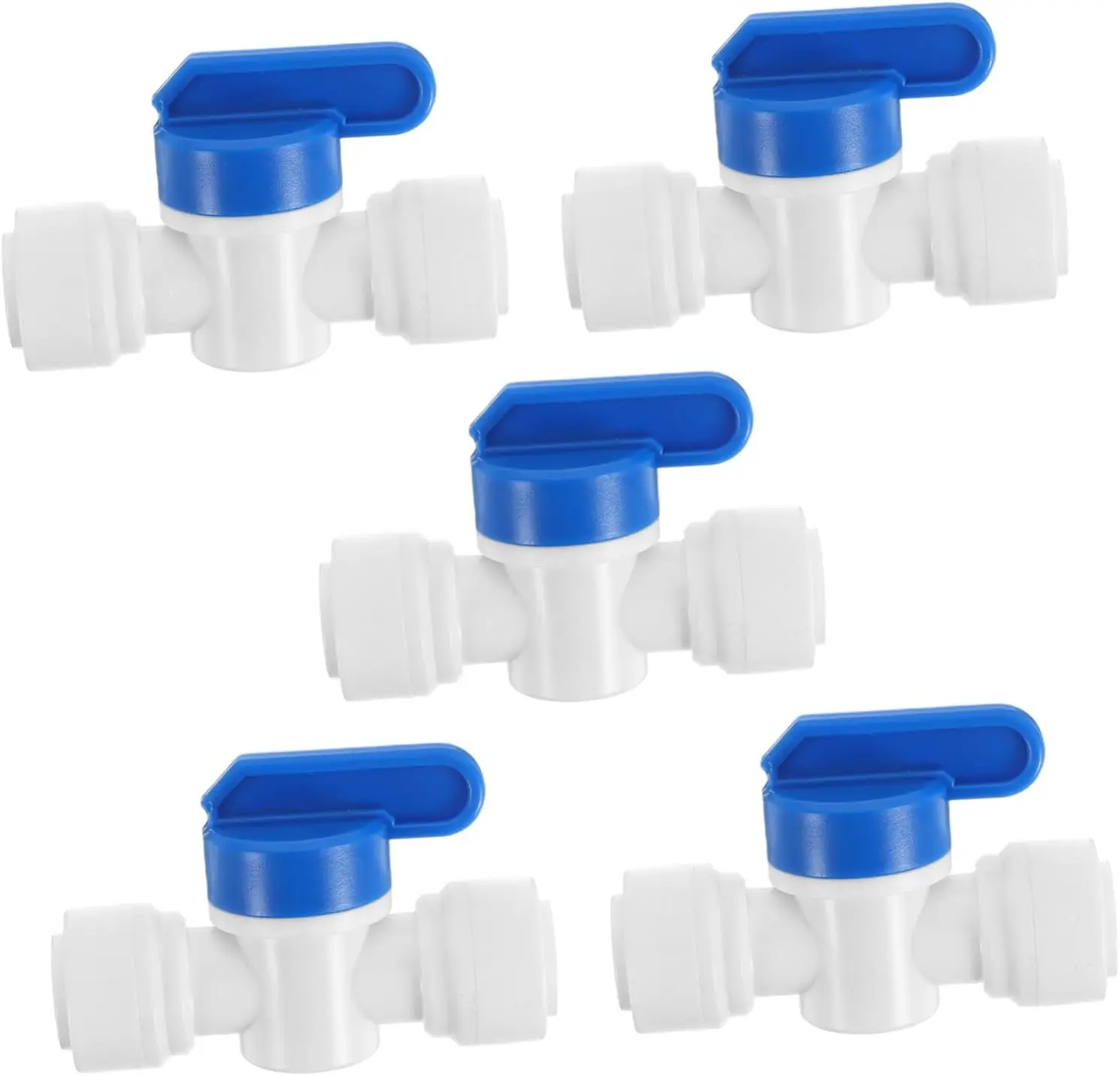 5 Pack Quick Connect Hose Fittings Valve 3/8 Inch for RO Water Purifier PE Tubing Connection Kit