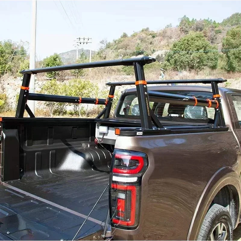 Premium Universal Adjustable Anti Roll Bar Bed Rack With Ladder 4X4 Pickup Offroad Accessories