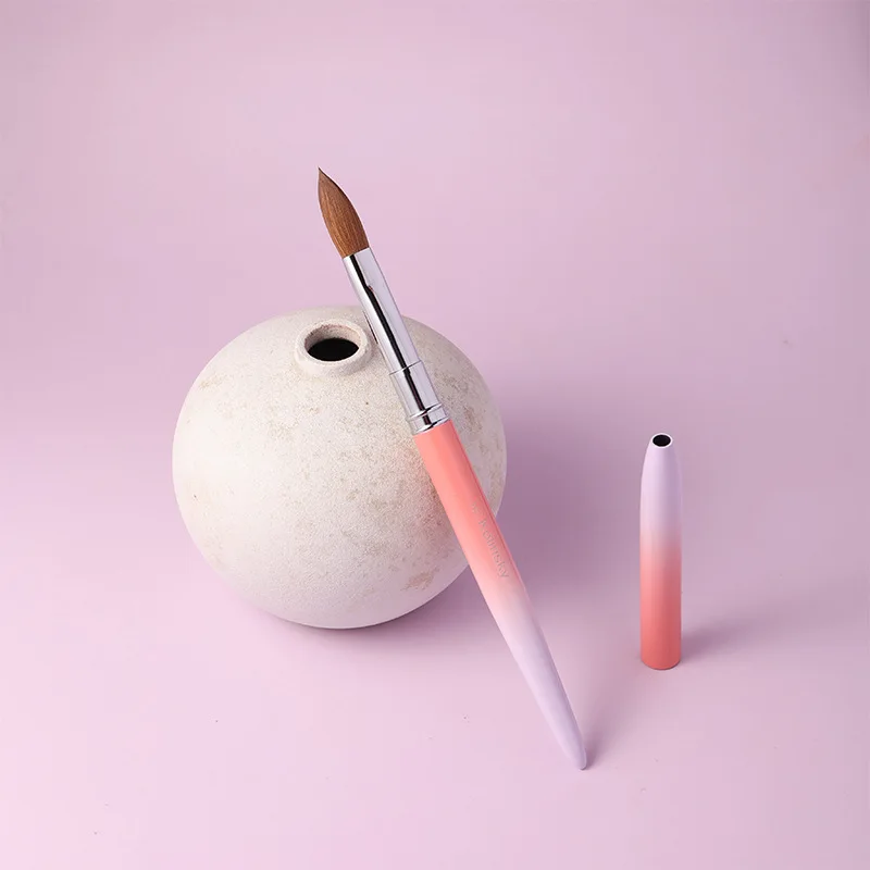 แปรงทำเล็บขนโคเลียนสกี้ 1 ชิ้น สำหรับอะคริลิค เจลยูวี ปากกาแกะสลัก แปรงสำหรับทาสีผงเหลว DIY อุปกรณ์วาดภาพบนเล็บ