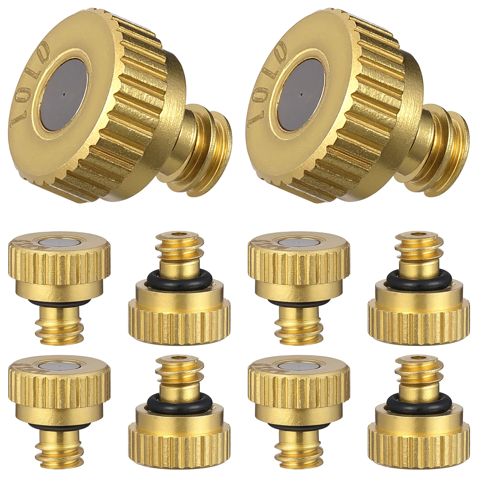 

10pcs Copper Nozzle Atomizing Spray Mister Spray Mister Low Pressure Outdoor Cooling Irrigation Sprayer Nozzles