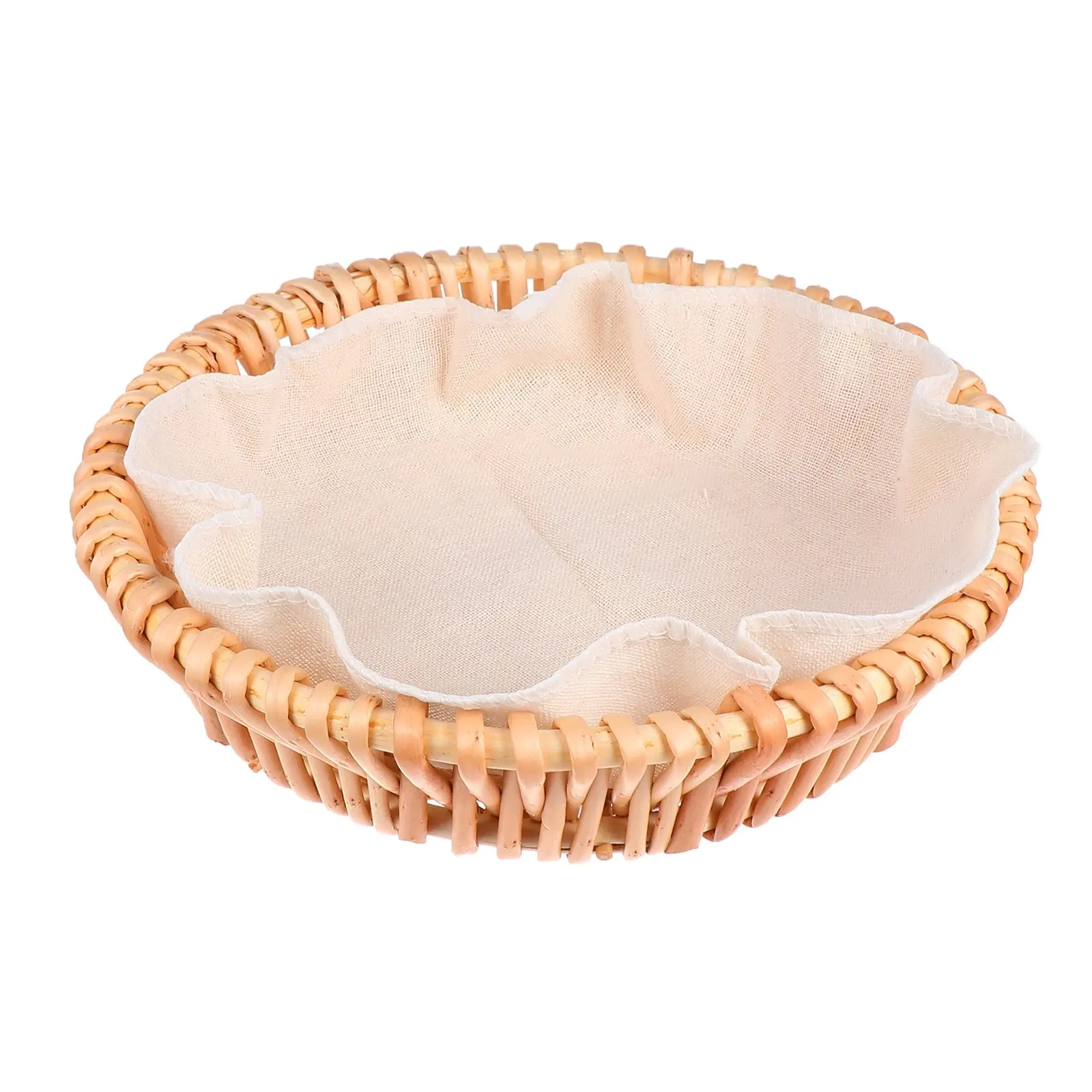 Natural Hand-Woven Wicker Bread Basket Portable Rustic Round Storage Box Picnic Fruit Holder Willow Basket Pastoral Style Gift