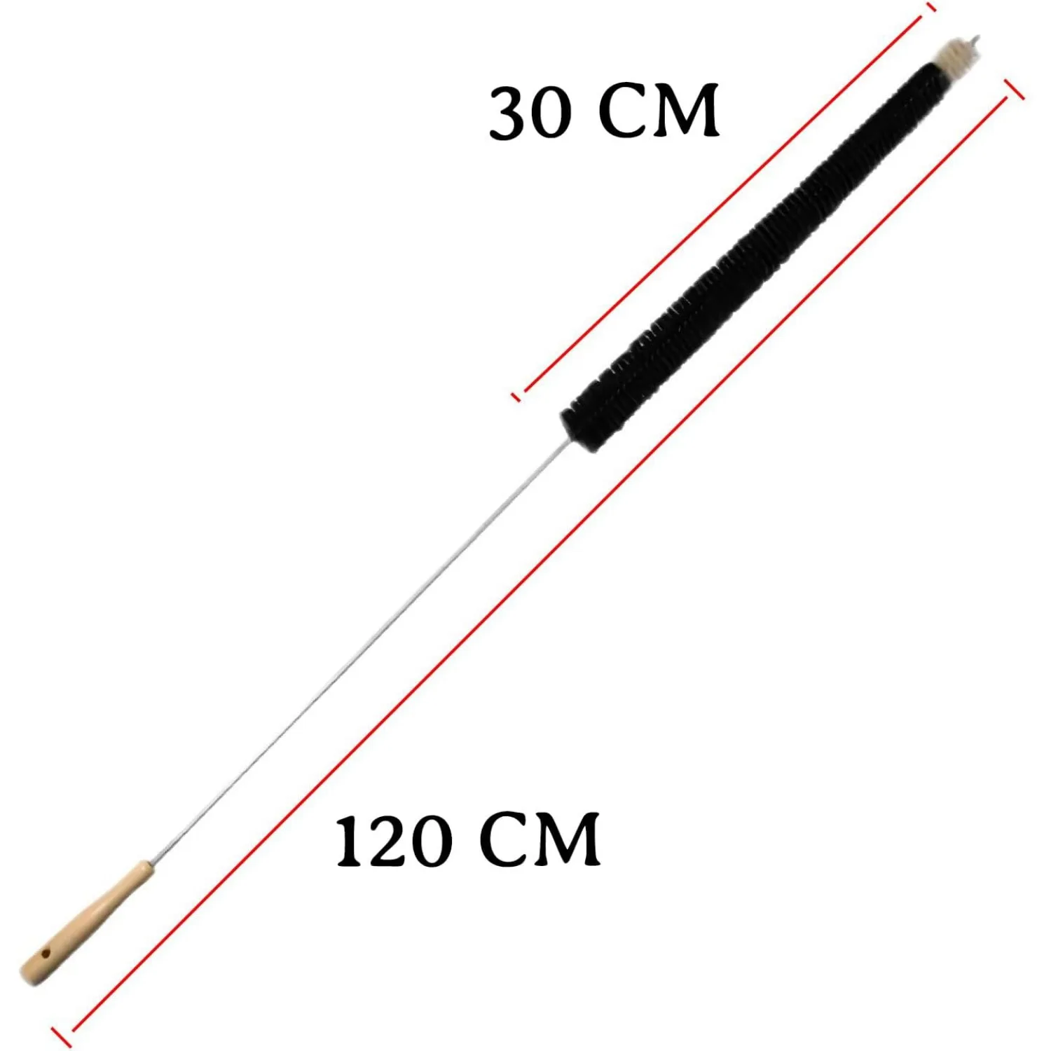 Radiatorborstel - 120 cm - Radiatorborstel met geitenhaarborstels - Ideaal voor het reinigen van platte radiatoren