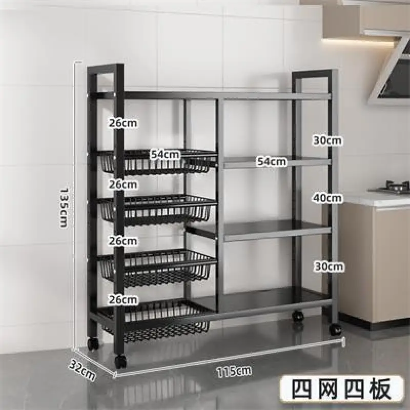 Home Kitchen Portable Simplicity Multi-Layer Storage Rack Living Room Floor Type Mobile Multifunctional Snacks Sundries Rack