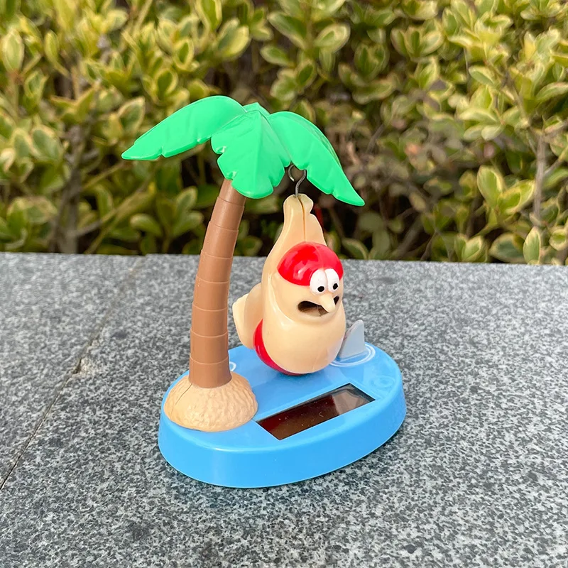 Cute Swinging Little Man Solar Toys Creative Solar Swinging Doll Funny Desktop Decorations Solar Coconut Tree Man Car Ornament