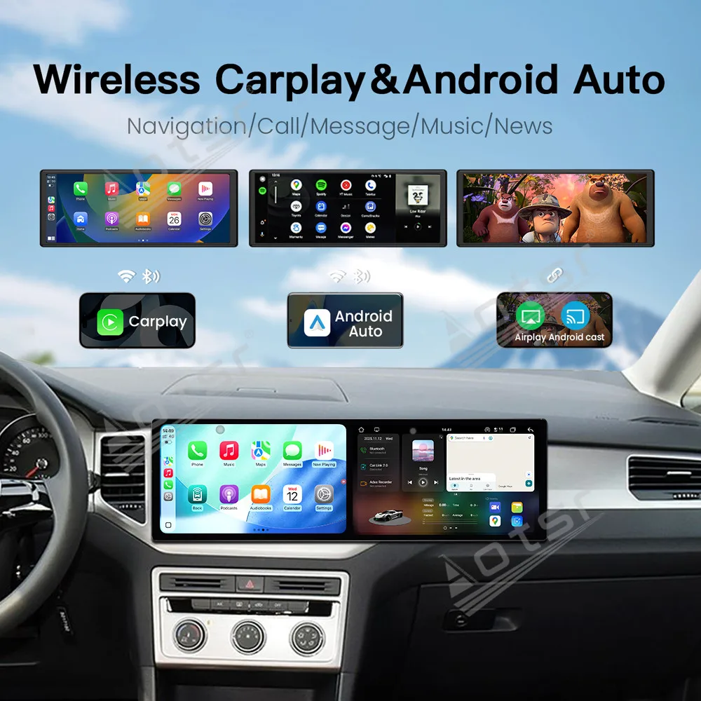 Dual 10.1 Inch Screen Car Radio Carplay GPS Navigation For Volkswagen Golf Gran Lavida 2016-2020 Multimedia Head Unit Accessory