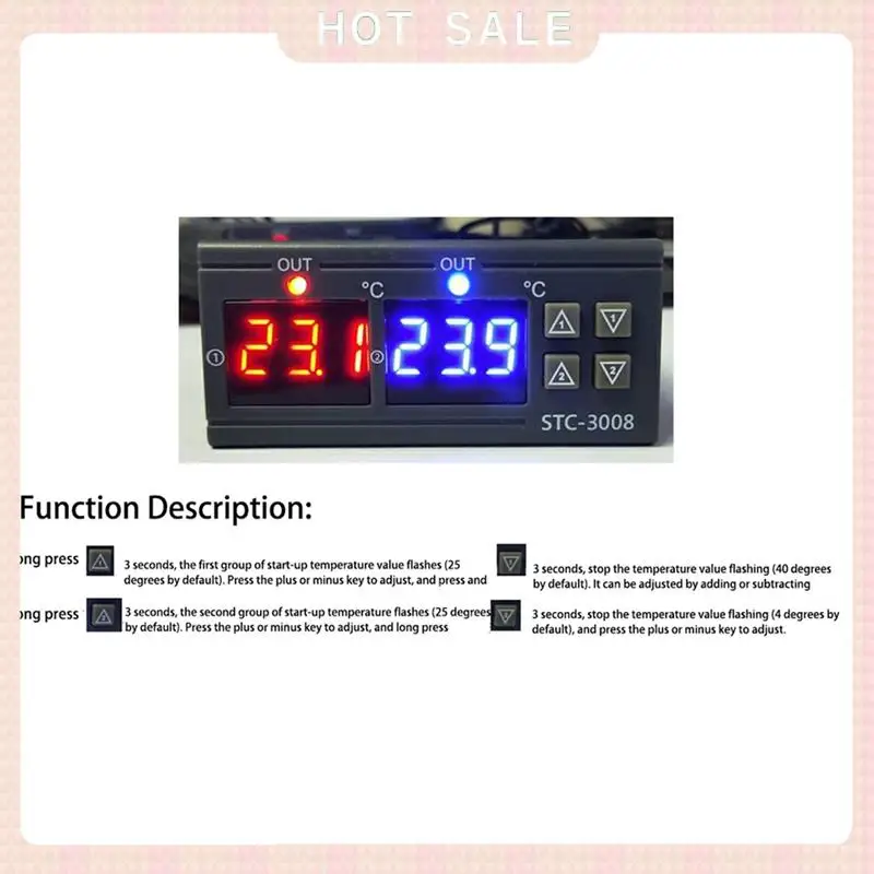 

24-часовая доставка 3X цифровой термостат регулятор температуры STC-3008 термометр датчик гигрометр 12 В 24 В 220 В