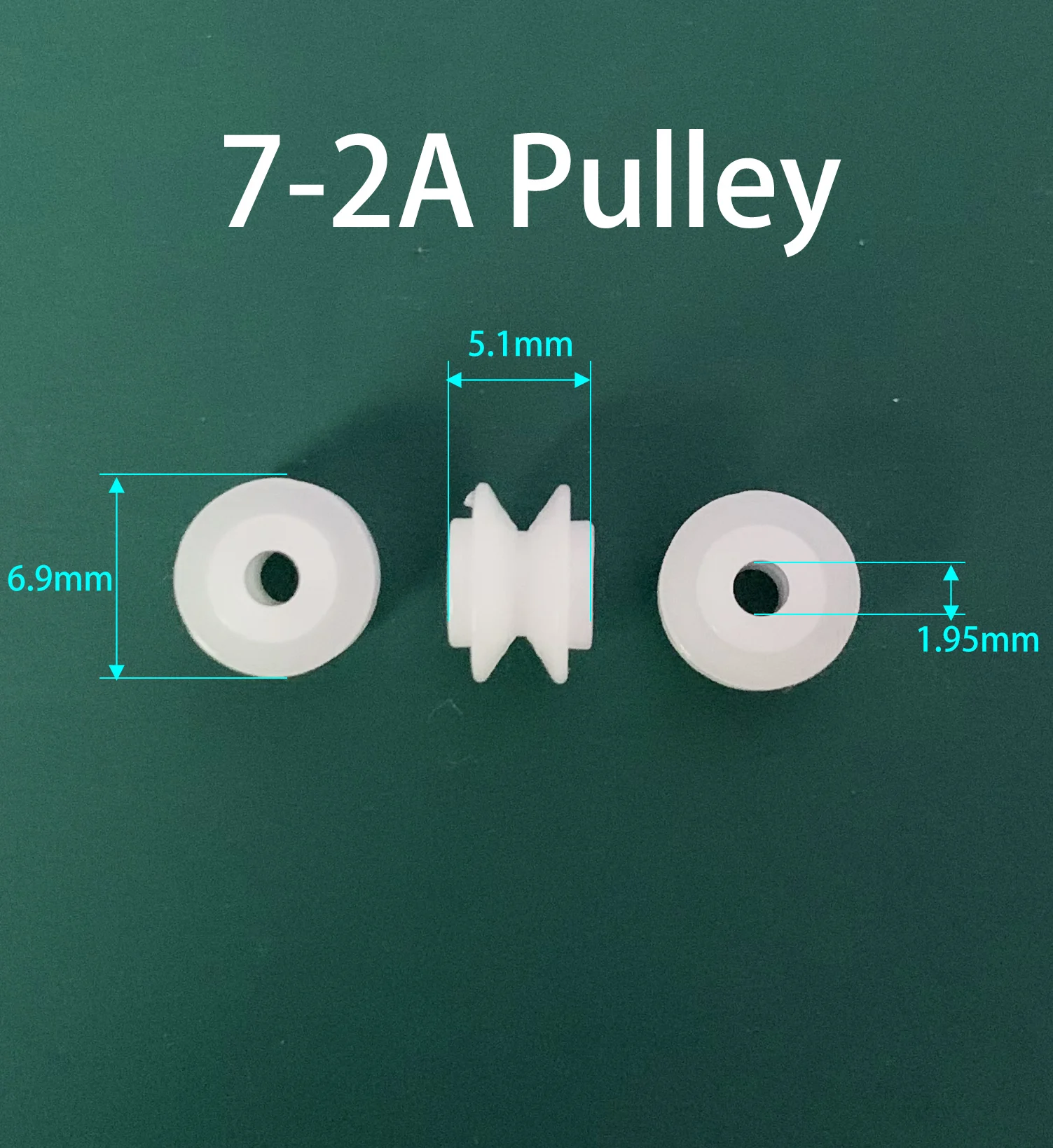 72A Plastic Pulley Diameter 7mm Tight for Hole 2mm Motor Wheel Model Toy Accessories 10pcs/lot