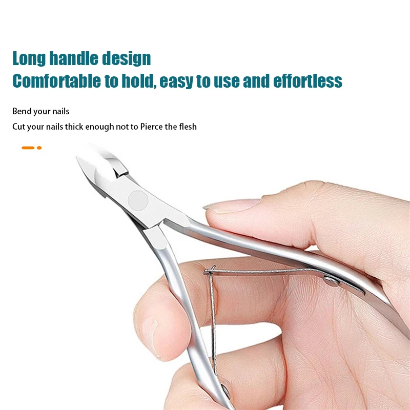 3Pcs Set Skin Remover Cuticle Scissors Extra Fine Curved Manicure Nippers Cuticle Clipper Nail Push Toenail Nippers