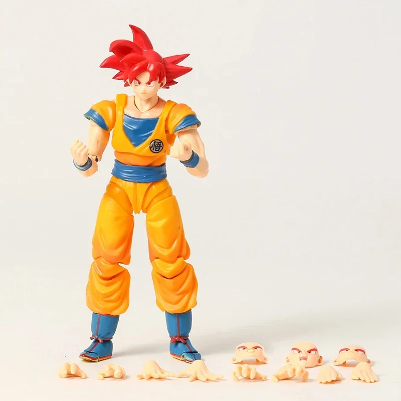 

16cm Dragon Ball Z SHF Red Super Saiyan God Red Goku Anime Action Figure Joint Movable Model Brinquedos Toy Gift For Friend