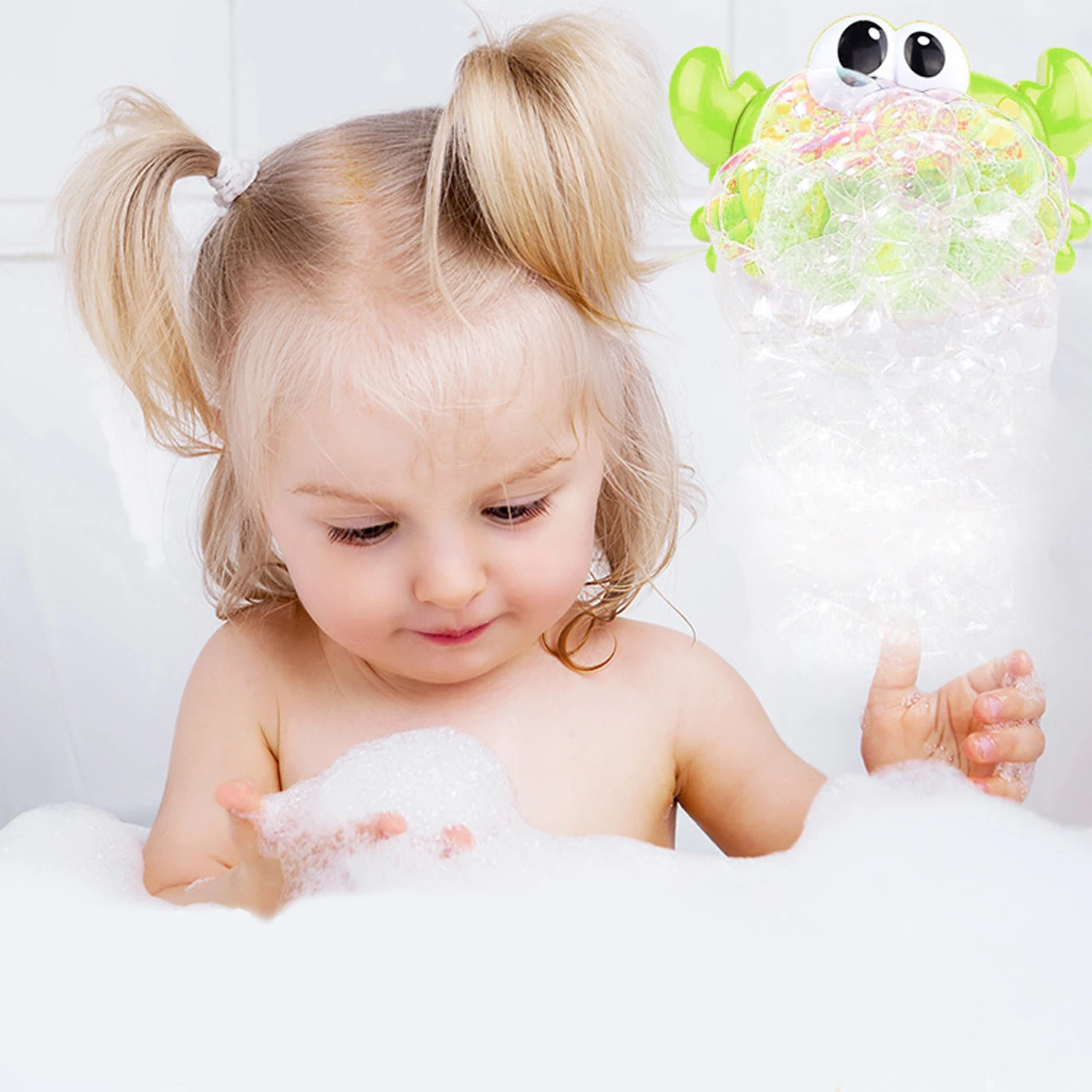 Kids Baby Cute Funny Automatic Cartoon Frog Bubble Machine Music Electric Soap Maker Outdoor Bath Bathtub Play Toy for Children