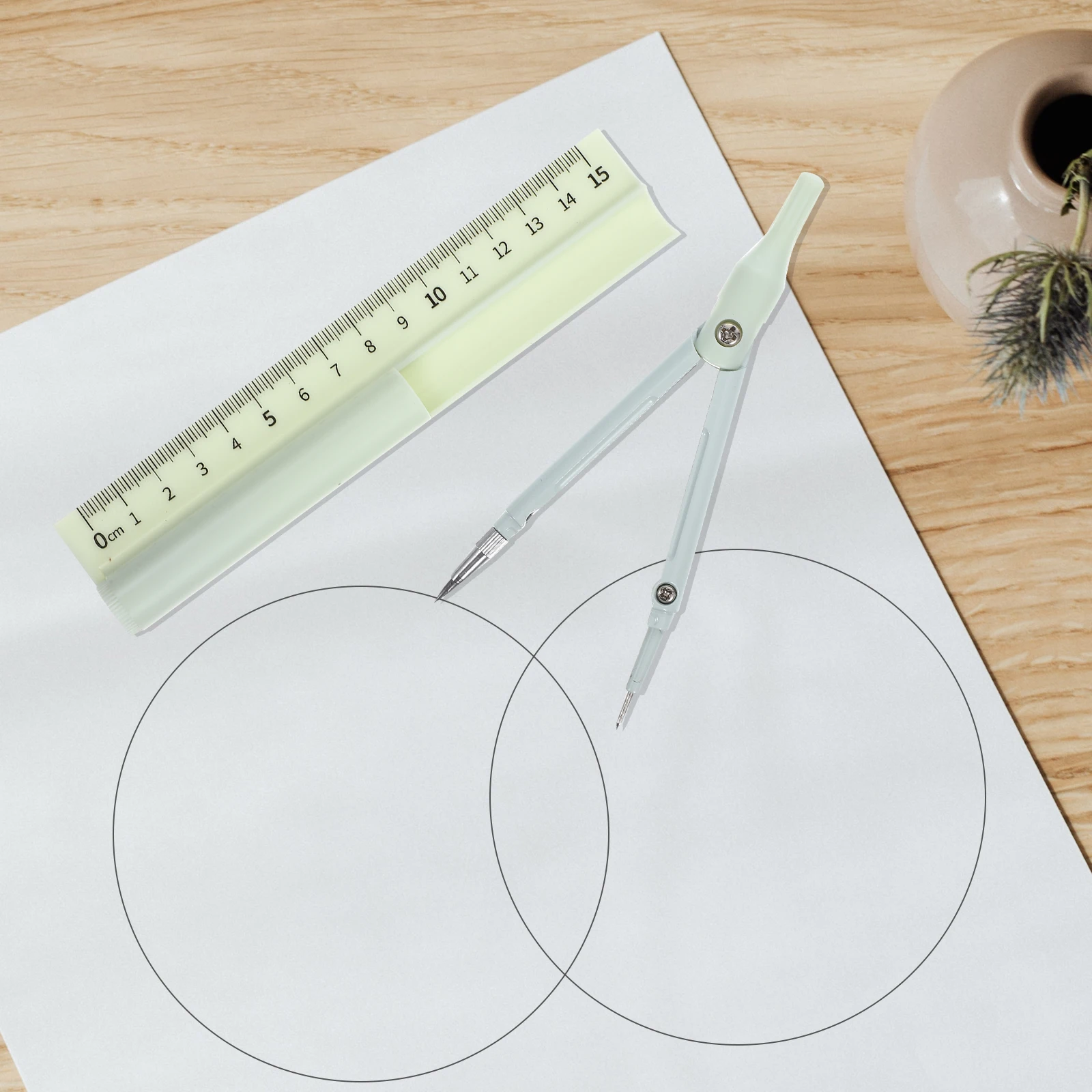 

1 Pcs Portable Compass Drawing Pen And Ruler Set For Accurate Measurements School Supplies Kit
