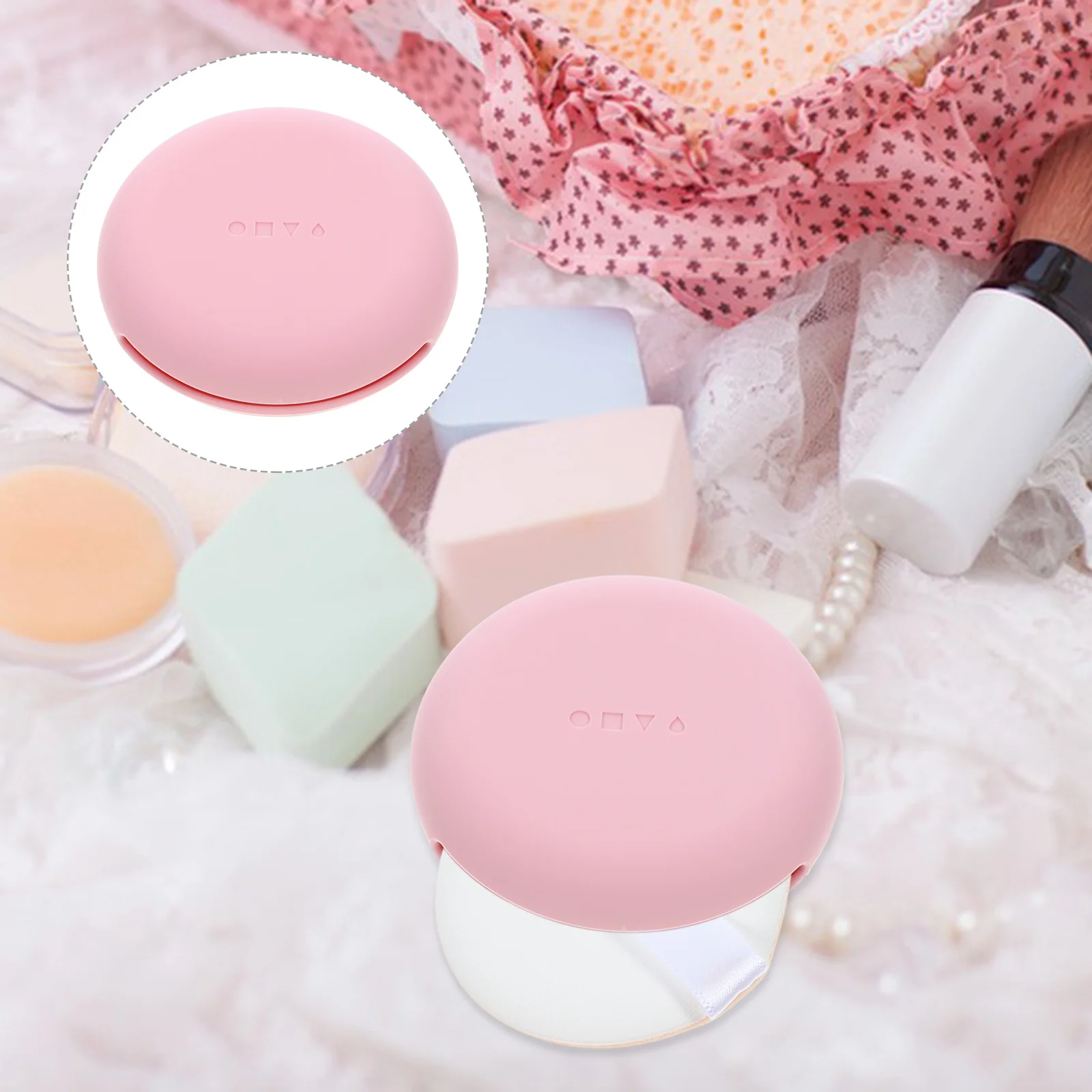 

Portable Silicone Makeup Sponge Holder Small Compact Travel Case Organizer Travel Makeup Sponge Holder Silicone Powder Puff Case