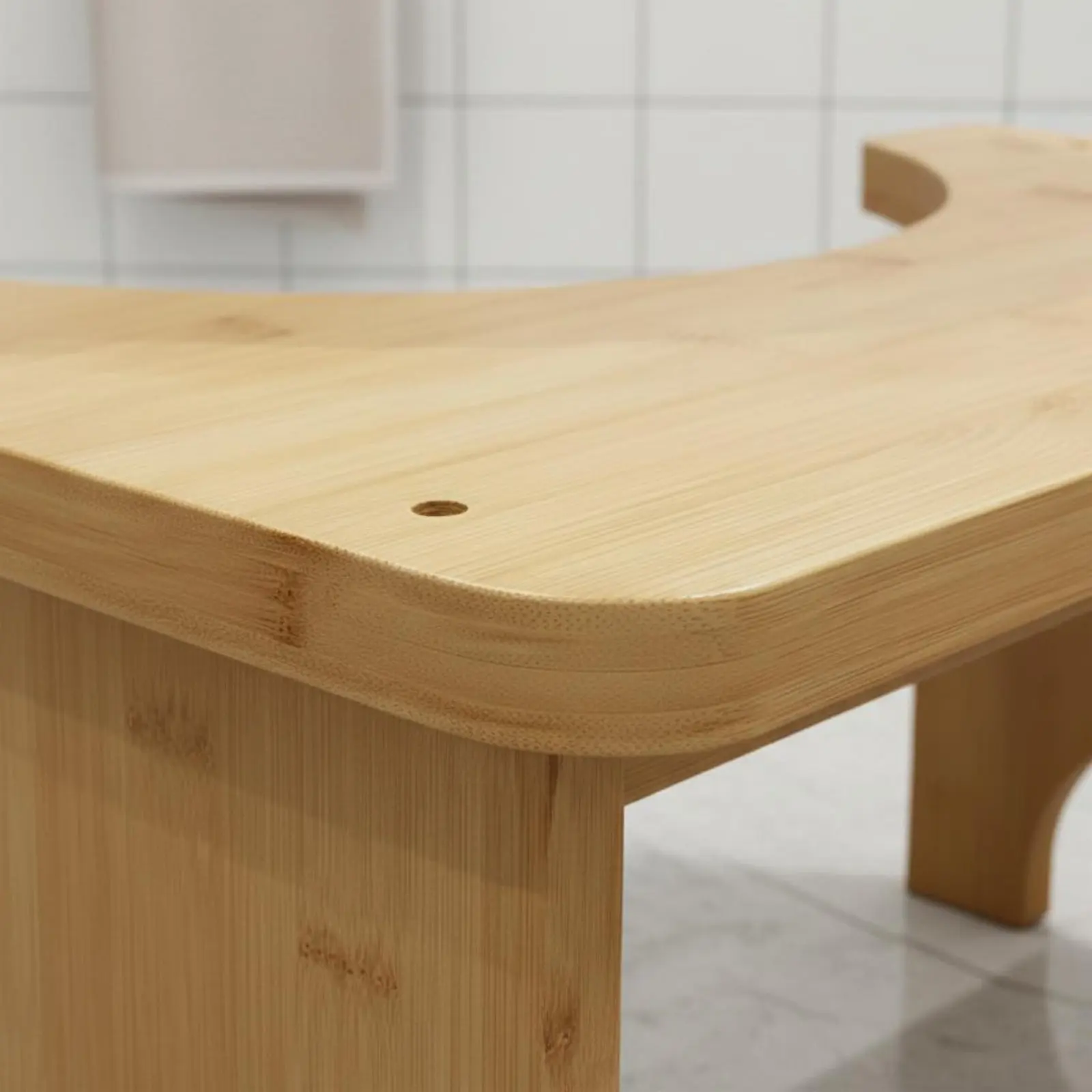 

Bamboo Toilet Stool Stable and Sturdy Bathroom Poop Stool Toilet Footrest Space-Saving Portable